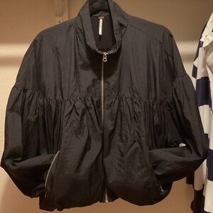 Free People Black Bomber Jacket